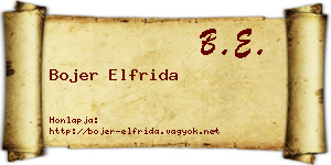Bojer Elfrida névjegykártya